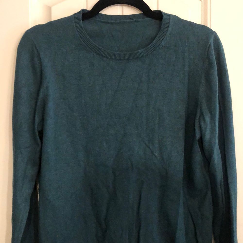 Eddie Bauer Teal Crew Neck Light Sweater Long Sleeve Sz M EUC